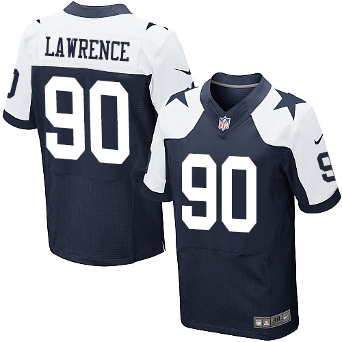 Men's Elite Demarcus Lawrence Nike Jersey Navy Blue Alternate - #90 Throwback NFL Dallas Cowboys